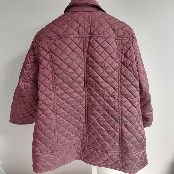 New York Signature Dark Red Jacket Size 2X Metallic Quilted Chunky Puffer Light - Picture 2 of 10